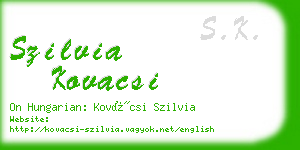 szilvia kovacsi business card